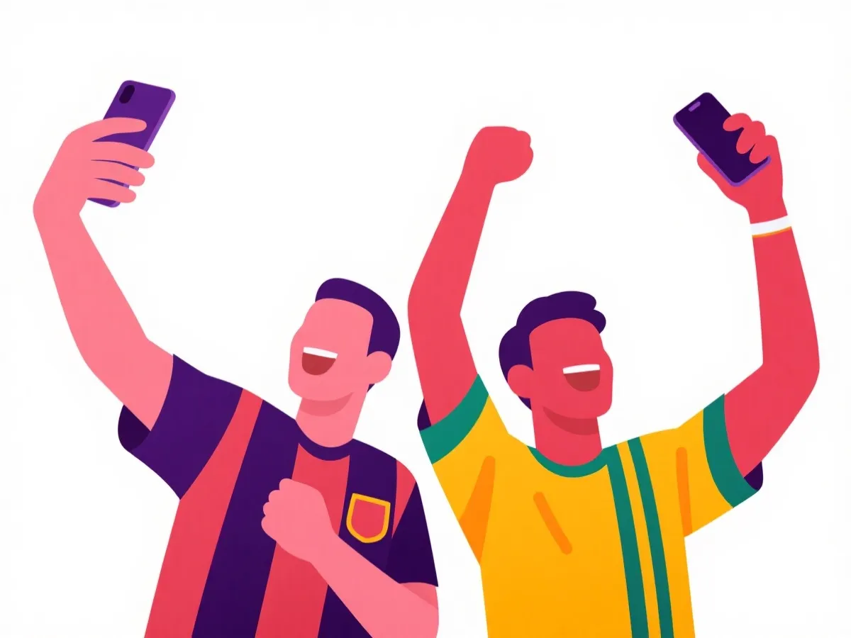 球迷使用APP现场庆祝